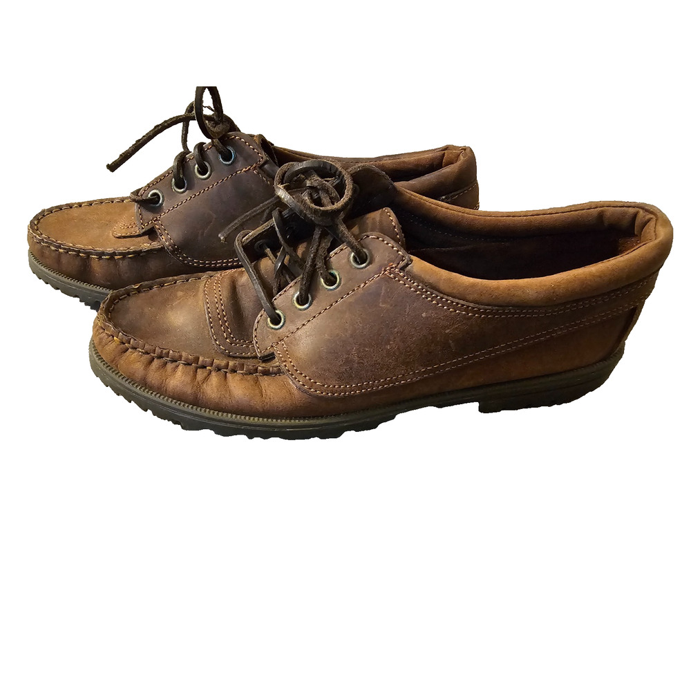 G.H. BASS & CO Mens Shoes Oxfords Brown Leather Casual Lace Up Size 9 Good Tread